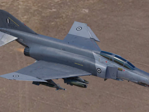 F4 Phantom2 - 4 different Changeble textures- Fully Rigged - Changable Decal-Text 3D Model