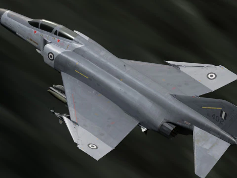 F4 Phantom2 - 4 different Changeble textures- Fully Rigged - Changable Decal-Text 3D Model