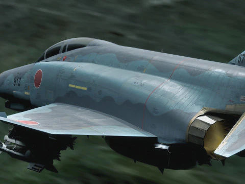 F4 Phantom2 - 4 different Changeble textures- Fully Rigged - Changable Decal-Text 3D Model
