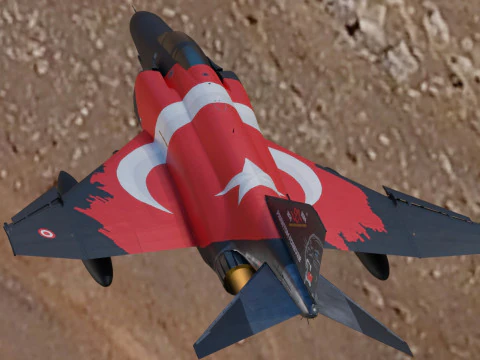 F4 Phantom2 - 4 different Changeble textures- Fully Rigged - Changable Decal-Text 3D Model