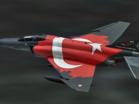F-4 Phantom 2 - Multiple Textures-Fully Rigged-Changeble Decal-Text Modelo 3D
