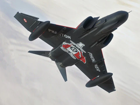 F4 Phantom2 - 4 different Changeble textures- Fully Rigged - Changable Decal-Text 3D Model