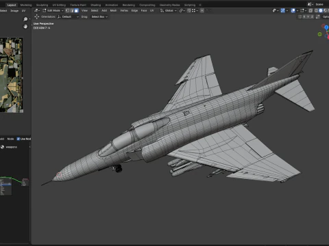 F4 Phantom2 - 4 different Changeble textures- Fully Rigged - Changable Decal-Text 3D Model