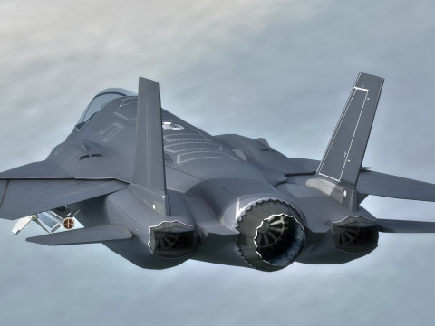 Custom Fighter Jet - Fully Rigged - Changable Decal and Text Model 3D