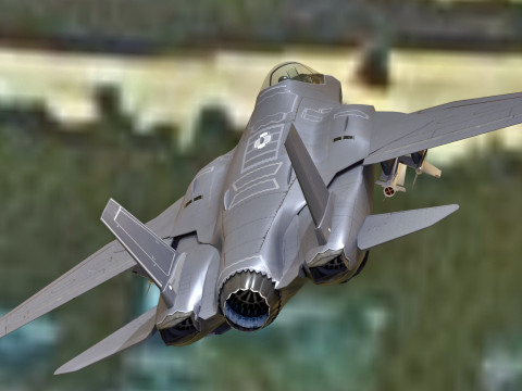 Custom Fighter Jet - Fully Rigged - Changable Decal and Text Model 3D