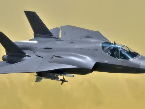 Custom Fighter Jet - Fully Rigged - Changable Decal and Text Model 3D