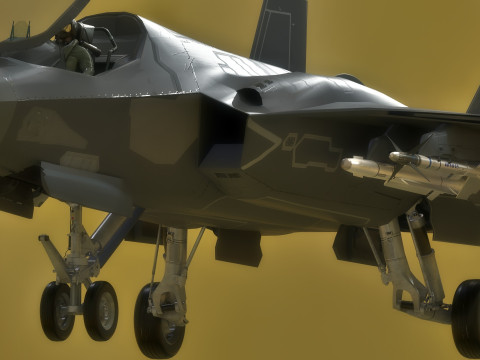Custom Fighter Jet - Fully Rigged - Changable Decal and Text Model 3D
