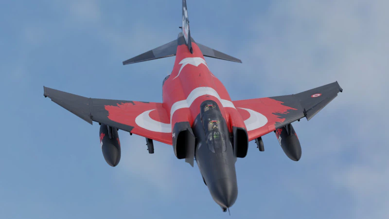 F4 Phantom 2 Turqu&iacute;a-Con cabina-Totalmente equipado-Alta resoluci&oacute;n Modelo 3D .c4d .max .obj .3ds .fbx .stl .blend 