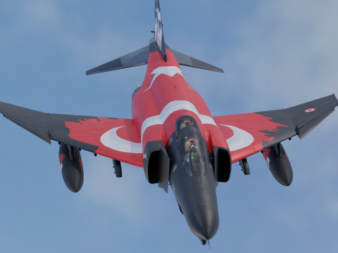 F4 Phantom 2 Turkey - Avec cockpit - Enti&egrave;rement &eacute;quip&eacute; - Haute r&eacute;solution Modèle 3D
