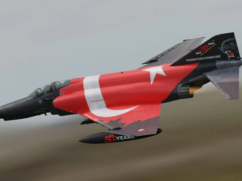 F4 Phantom 2 Turqu&iacute;a-Con cabina-Totalmente equipado-Alta resoluci&oacute;n Modelo 3D