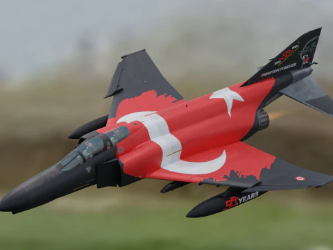 F4 Phantom 2 Turqu&iacute;a-Con cabina-Totalmente equipado-Alta resoluci&oacute;n Modelo 3D