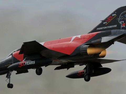 F4 Phantom 2 Turqu&iacute;a-Con cabina-Totalmente equipado-Alta resoluci&oacute;n Modelo 3D