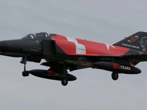 F4 Phantom 2 Turqu&iacute;a-Con cabina-Totalmente equipado-Alta resoluci&oacute;n Modelo 3D