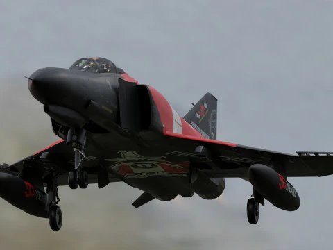 F4 Phantom 2 Turqu&iacute;a-Con cabina-Totalmente equipado-Alta resoluci&oacute;n Modelo 3D