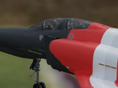 F4 Phantom 2 Turqu&iacute;a-Con cabina-Totalmente equipado-Alta resoluci&oacute;n Modelo 3D