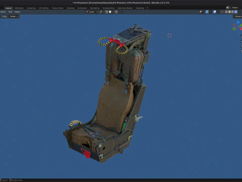 F4 Phantom 2 Turqu&iacute;a-Con cabina-Totalmente equipado-Alta resoluci&oacute;n Modelo 3D