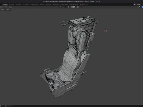 F4 Phantom 2 Turqu&iacute;a-Con cabina-Totalmente equipado-Alta resoluci&oacute;n Modelo 3D