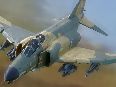 F4 Phantom 2 Forest-Con cabina-Totalmente equipado-Alta resoluci&oacute;n Modelo 3D