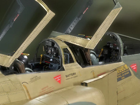 F4 Phantom 2 Forest-Con cabina-Totalmente equipado-Alta resoluci&oacute;n Modelo 3D