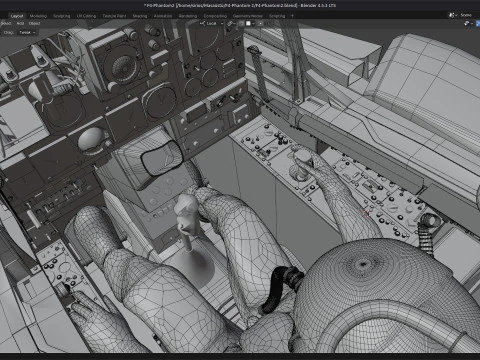 F4 Phantom 2 Forest-Con cabina-Totalmente equipado-Alta resoluci&oacute;n Modelo 3D