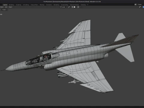 F4 Phantom 2 Forest-Con cabina-Totalmente equipado-Alta resoluci&oacute;n Modelo 3D