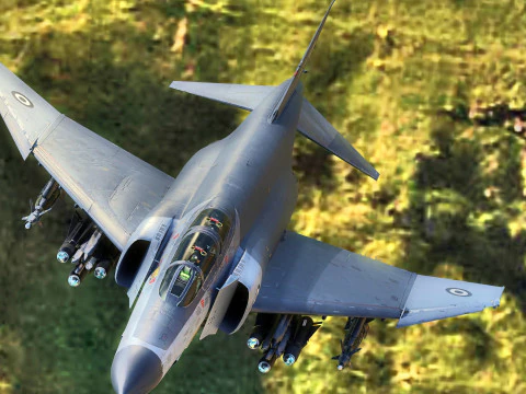 F4 Phantom 2 Grey &ndash; z kokpitem &ndash; w pełni uzbrojony &ndash; wysoka rozdzielczość Model 3D