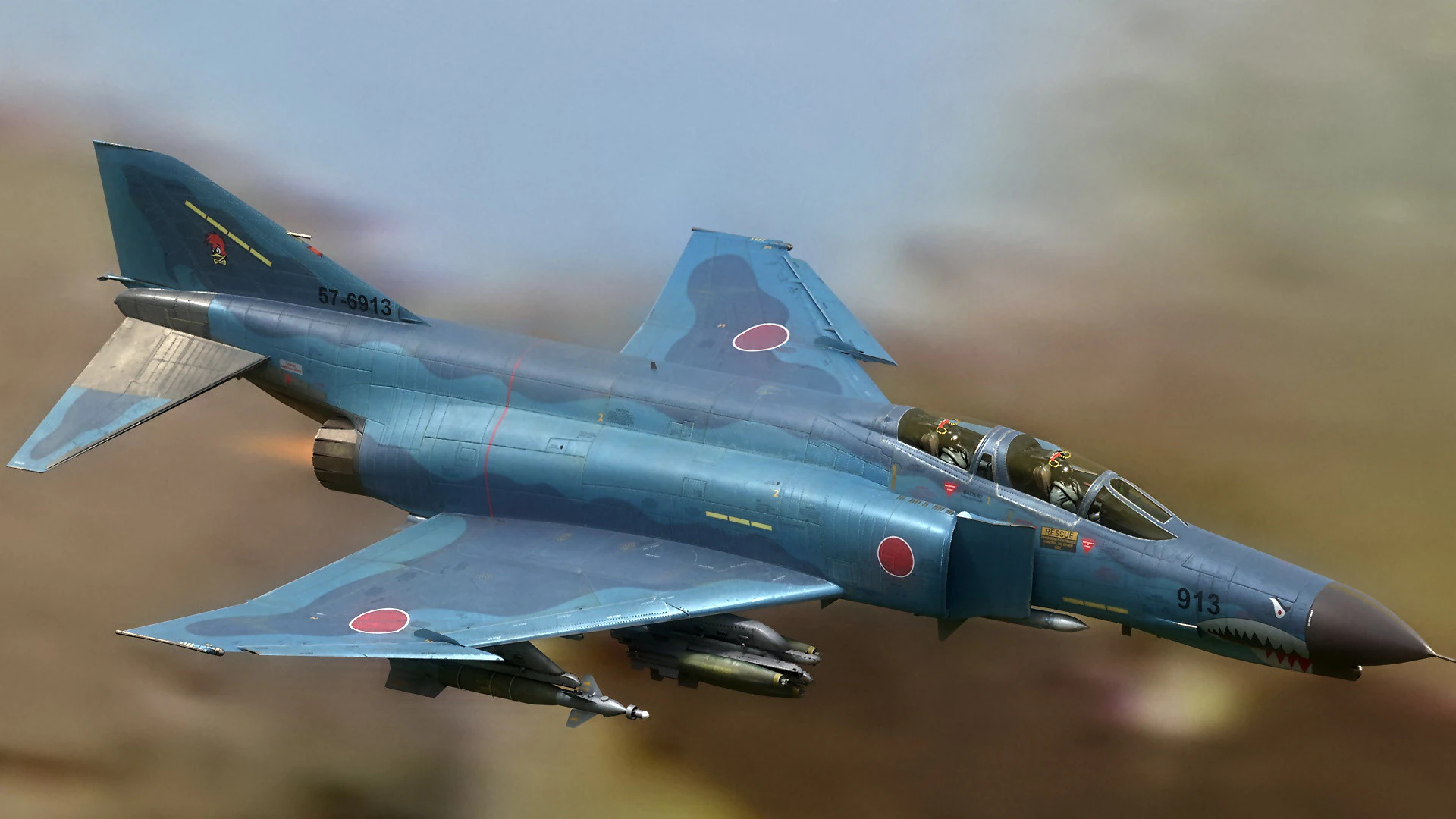 F4 Phantom 2 Kai - With Cockpit-Fully Rigged-High Resolution 3D Model .c4d .max .obj .3ds .fbx .stl .blend 