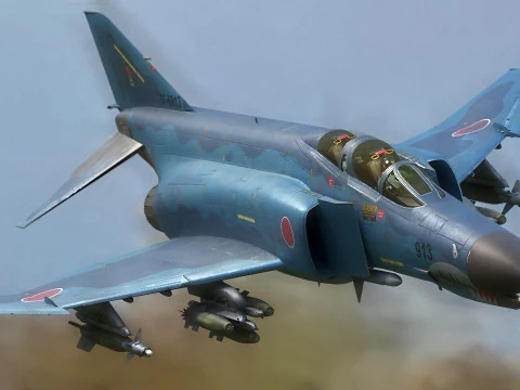 F4 Phantom 2 Kai - With Cockpit-Fully Rigged-High Resolution 3D Model
