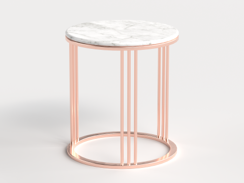 Table 5 Steel Marble Top Coffee Table Model 3D