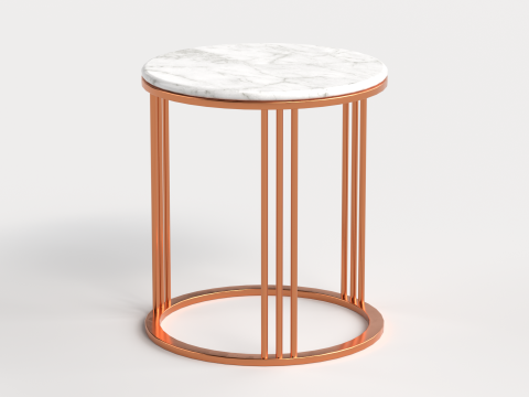 Table 5 Steel Marble Top Coffee Table Model 3D