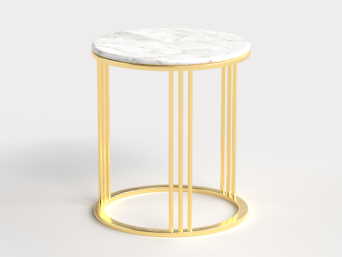 Table 5 Steel Marble Top Coffee Table Model 3D