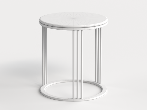 Table 5 Steel Marble Top Coffee Table Model 3D