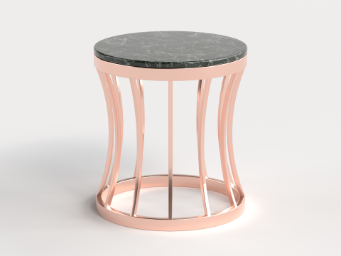 Table 7 Steel Marble Top Coffee Table Modelo 3D