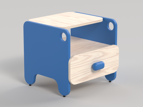 Table 9 Bed Side Table with Drawer 3D Model