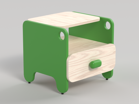 Table 9 Bed Side Table with Drawer Modelo 3D