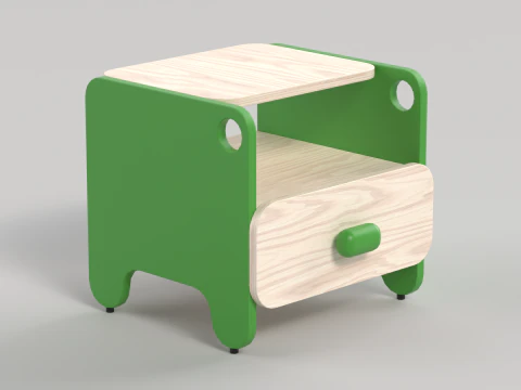 Tisch 9 Nachttisch mit Schublade 3D Modell