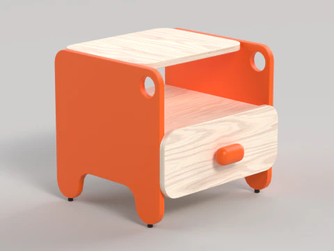 Tisch 9 Nachttisch mit Schublade 3D Modell