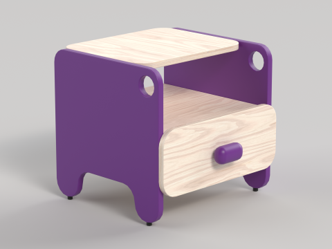 Table 9 Bed Side Table with Drawer Modelo 3D