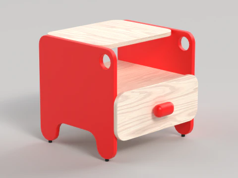 Tisch 9 Nachttisch mit Schublade 3D Modell