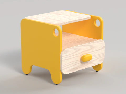 Tisch 9 Nachttisch mit Schublade 3D Modell