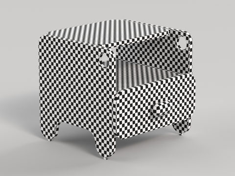 Table 9 Bed Side Table with Drawer Modelo 3D