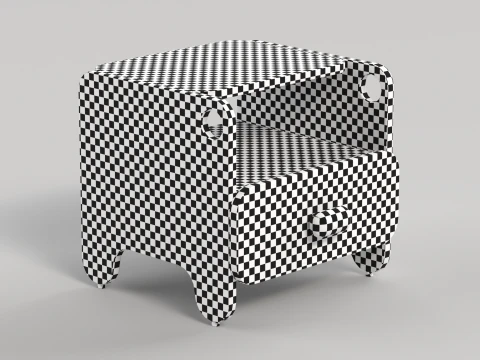 Tisch 9 Nachttisch mit Schublade 3D Modell
