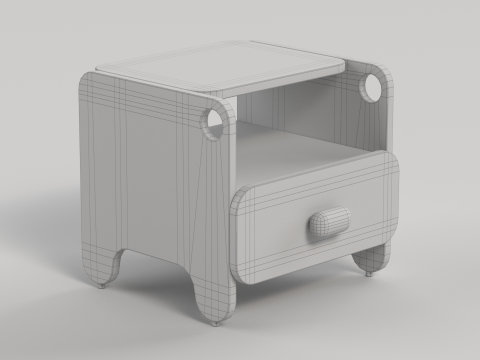 Table 9 Bed Side Table with Drawer Modelo 3D
