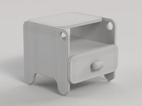 Tisch 9 Nachttisch mit Schublade 3D Modell
