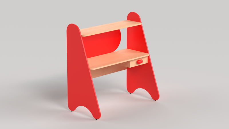 Table 13 Study Table for Kids with Storage 3D Model .c4d .max .obj .3ds .fbx .stl .blend 