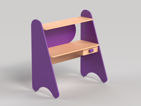 Table 13 Study Table for Kids with Storage 3D Model