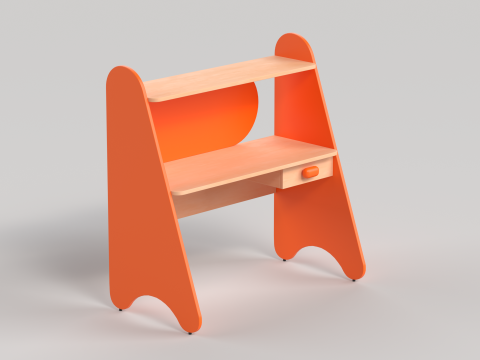 Table 13 Study Table for Kids with Storage 3D Model