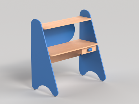 Table 13 Study Table for Kids with Storage 3D Model