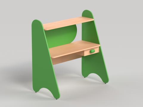 Table 13 Study Table for Kids with Storage 3D Model