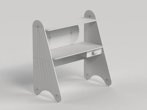 Table 13 Study Table for Kids with Storage 3D Model